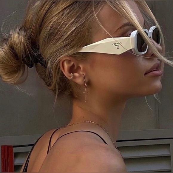 NEW PRADA SYMBOLE PR17WS 1425S0 WOMEN’S SUNGLASSES PRADA SPR 17W WHITE PR 17WS - Picture 5 of 15